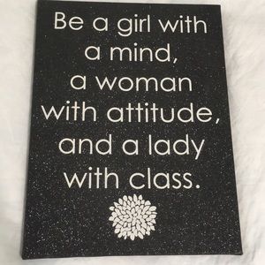 Black Sparkly Wall Decor Sign